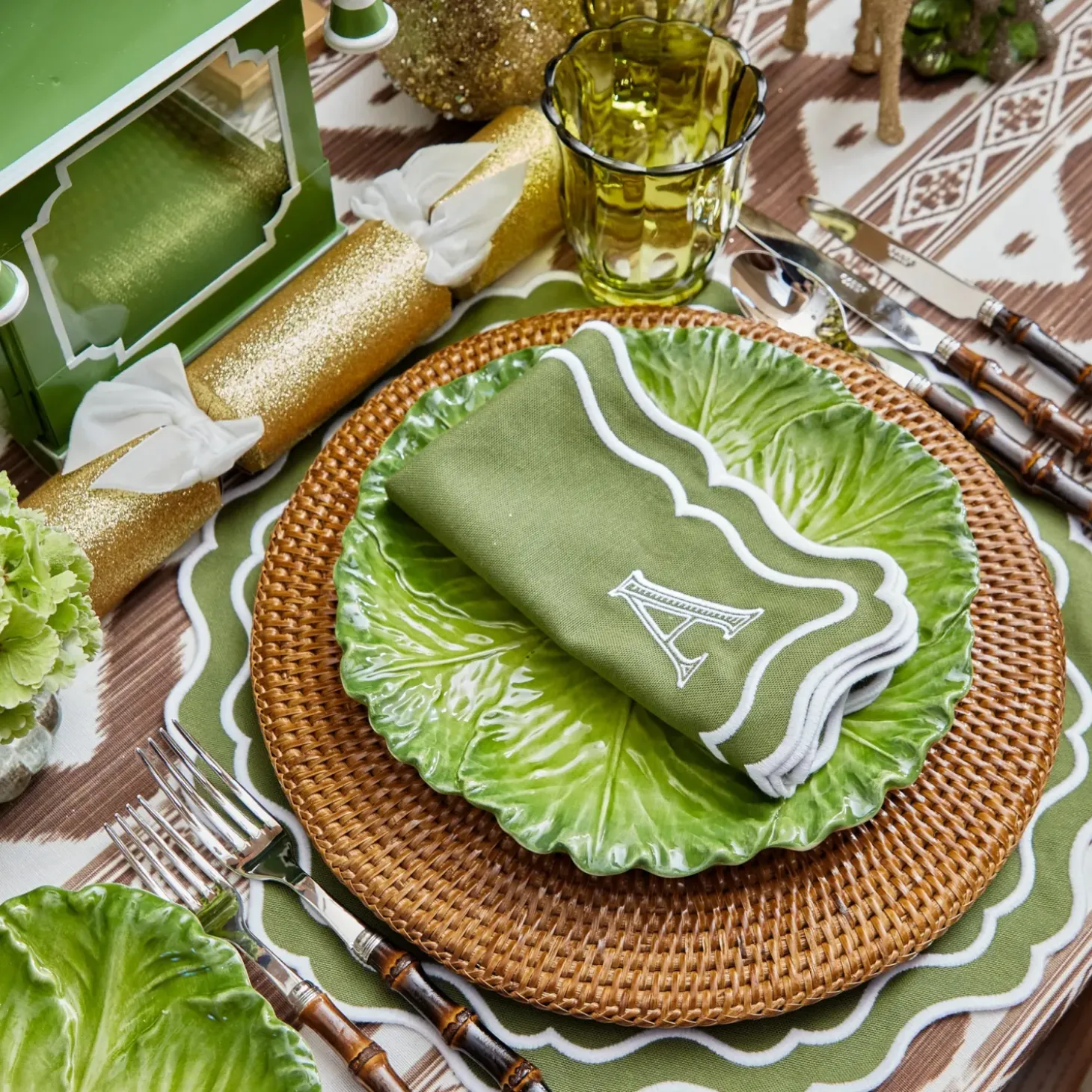 Serena Green Cabbage Dinner Plate (Set of 4)