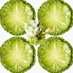 Serena Green Cabbage Dinner & Starter Plates (Set of 8)