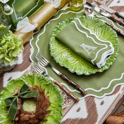 Serena Green Cabbage Dinner & Starter Plates (Set of 8)