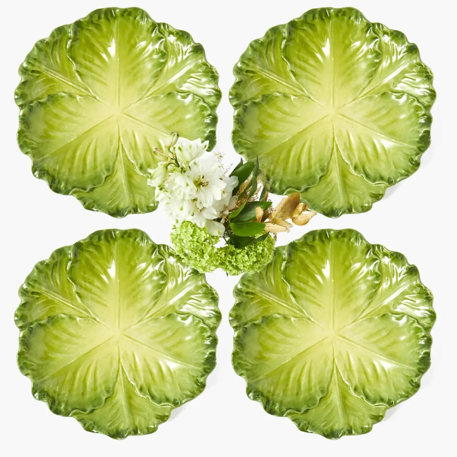 Serena Green Cabbage Starter Plate (Set of 4)