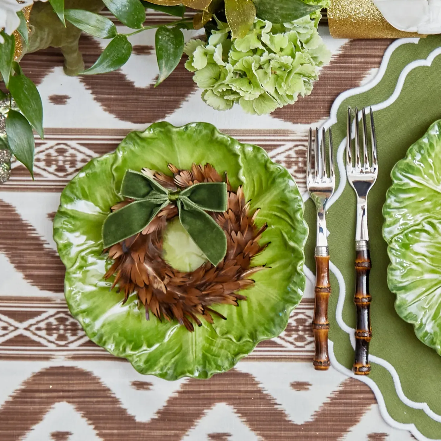 Serena Green Cabbage Starter Plate (Set of 4)
