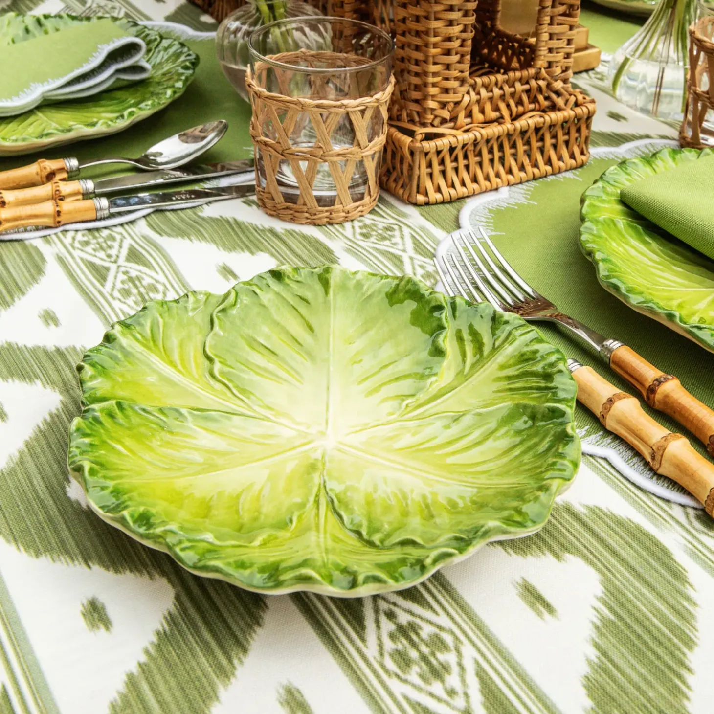 Serena Green Cabbage Starter Plate (Set of 4)