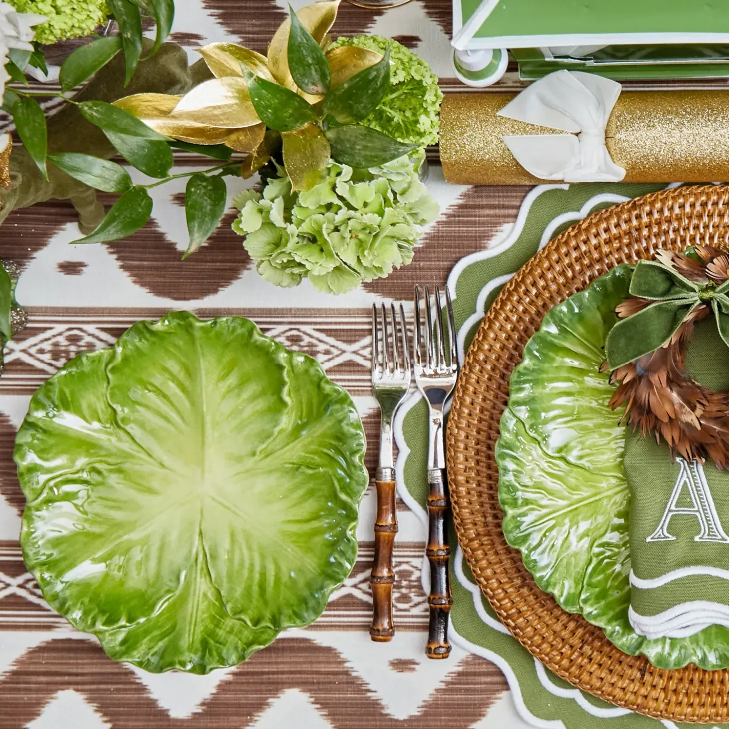 Serena Green Cabbage Starter Plate (Set of 4)
