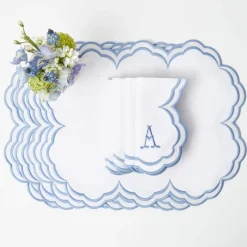 Serena White Placemats & Napkins (Set of 4)