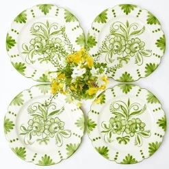 Seville Green Gardênia Dinner Plates (Set of 4)