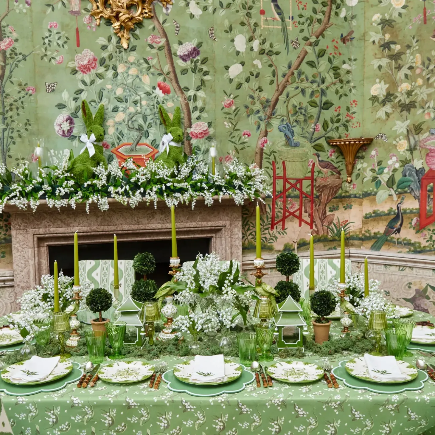 Seville Green Gardênia Dinner & Starter Plates (Set of 8)
