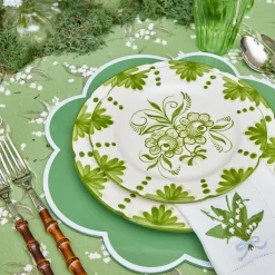 Seville Green Gardênia Dinner & Starter Plates (Set of 8)