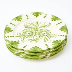 Seville Green Gardênia Dinner & Starter Plates (Set of 8)
