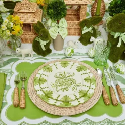 Seville Green Gardênia Dinner & Starter Plates (Set of 8)