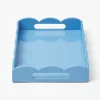 Small Blue Lacquer Scalloped Tray
