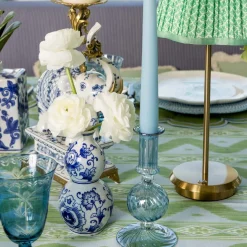 Small Camille Azure Candle Holders (Pair)