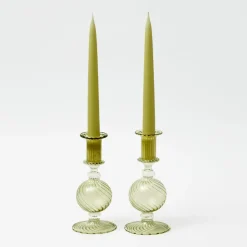 Small Camille Olive Candle Holder (Pair)
