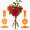 Small Camille Orange Candle Holder (Pair)