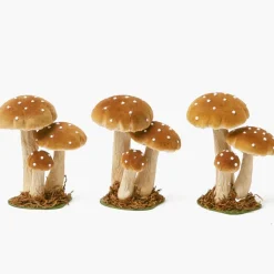Small Caramel Velvet Mushrooms (Set of 3)