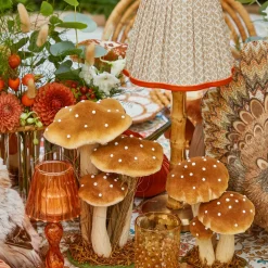 Small Caramel Velvet Mushrooms (Set of 3)