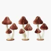 Small Chocolate Glitter Velvet Mushroom (Set of 3)