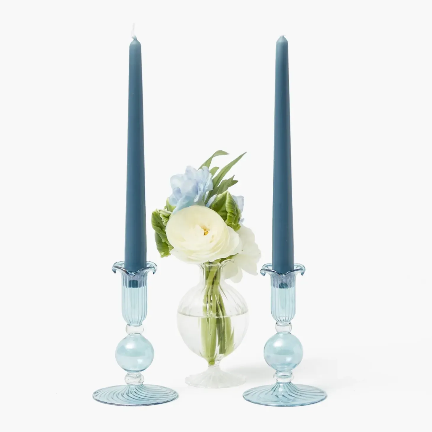 Small Eden Blue Candle Holder (Pair)