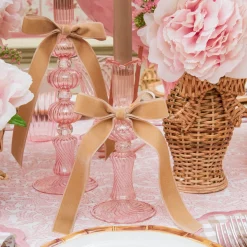 Small Gisele Pink Candle Holder (Pair)