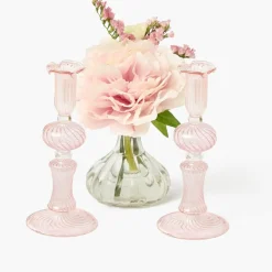 Small Gisele Pink Candle Holder (Pair)