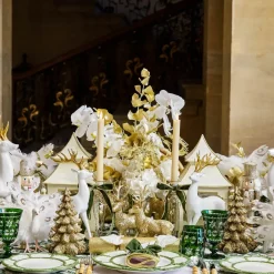 Small Gold Glitter Christmas Tree (Pair)