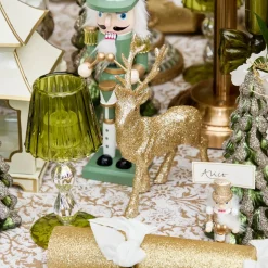 Small Gold Glitter Reindeer (Set of 4)