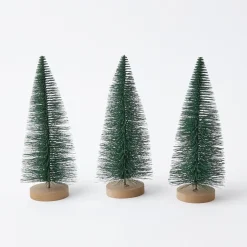 Small Green Christmas Trees (Set of 3)