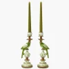 Small Green Parrot Candle Holders (Pair)