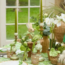 Small Green Parrot Candle Holders (Pair)