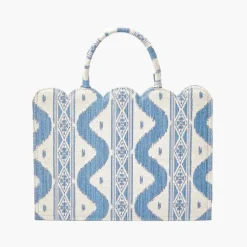 Small Mrs. Alice Tote Bag (Blue Ikat)