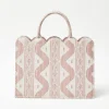 Small Mrs. Alice Tote Bag (Pink Ikat)