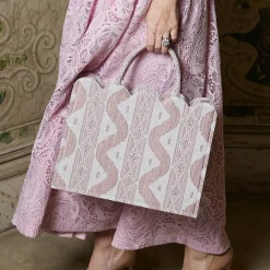Small Mrs. Alice Tote Bag (Pink Ikat)