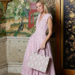 Small Mrs. Alice Tote Bag (Pink Ikat)