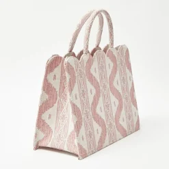 Small Mrs. Alice Tote Bag (Pink Ikat)