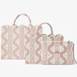 Small Mrs. Alice Tote Bag (Pink Ikat)