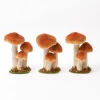 Small Orange Velvet Mushrooms (Set of 3)