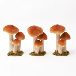 Small Orange Velvet Mushrooms (Set of 3)