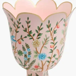 Small Pink Chinoiserie Tole Urn Vase