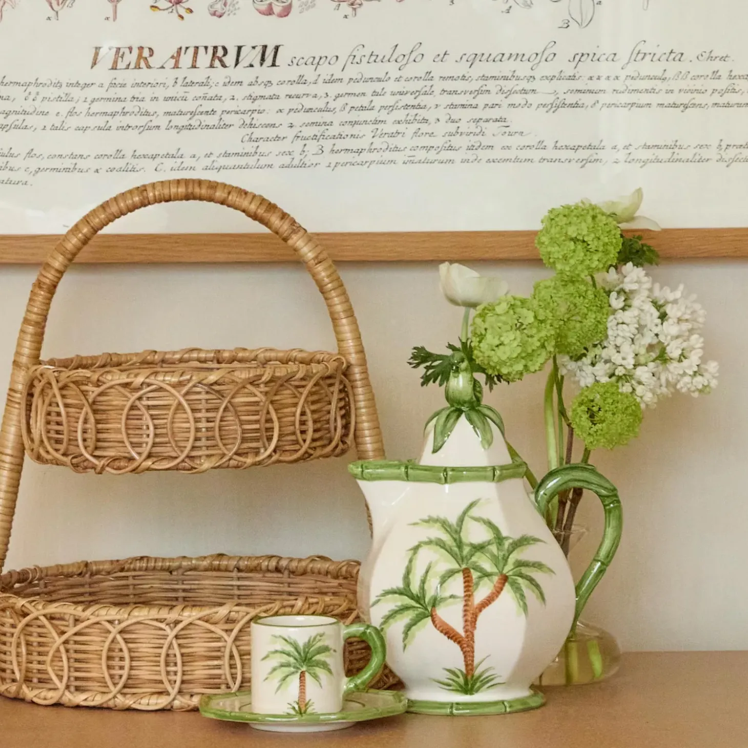 Small Rattan Two Tiered Stand