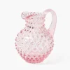 Small Rose Pink Hobnail Jug