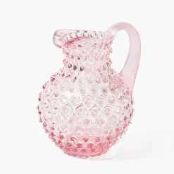 Small Rose Pink Hobnail Jug