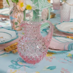 Small Rose Pink Hobnail Jug