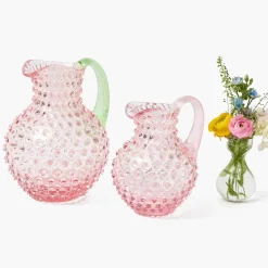 Small Rose Pink Hobnail Jug