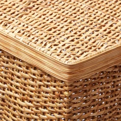 Small Vivienne Rattan Scalloped Console Table