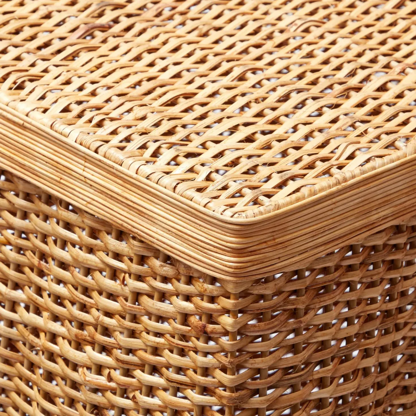 Small Vivienne Rattan Scalloped Console Table