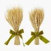 Small Wheat Sheaf with Green Velvet Bow (Pair)