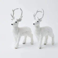 Snow White Glitter Reindeer (Pair)