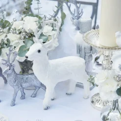 Snow White Glitter Reindeer (Pair)