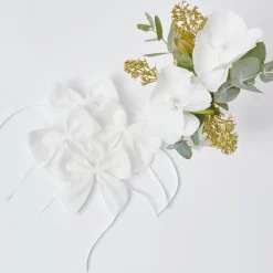 Snow White Velvet Napkin Bows (Set of 4)
