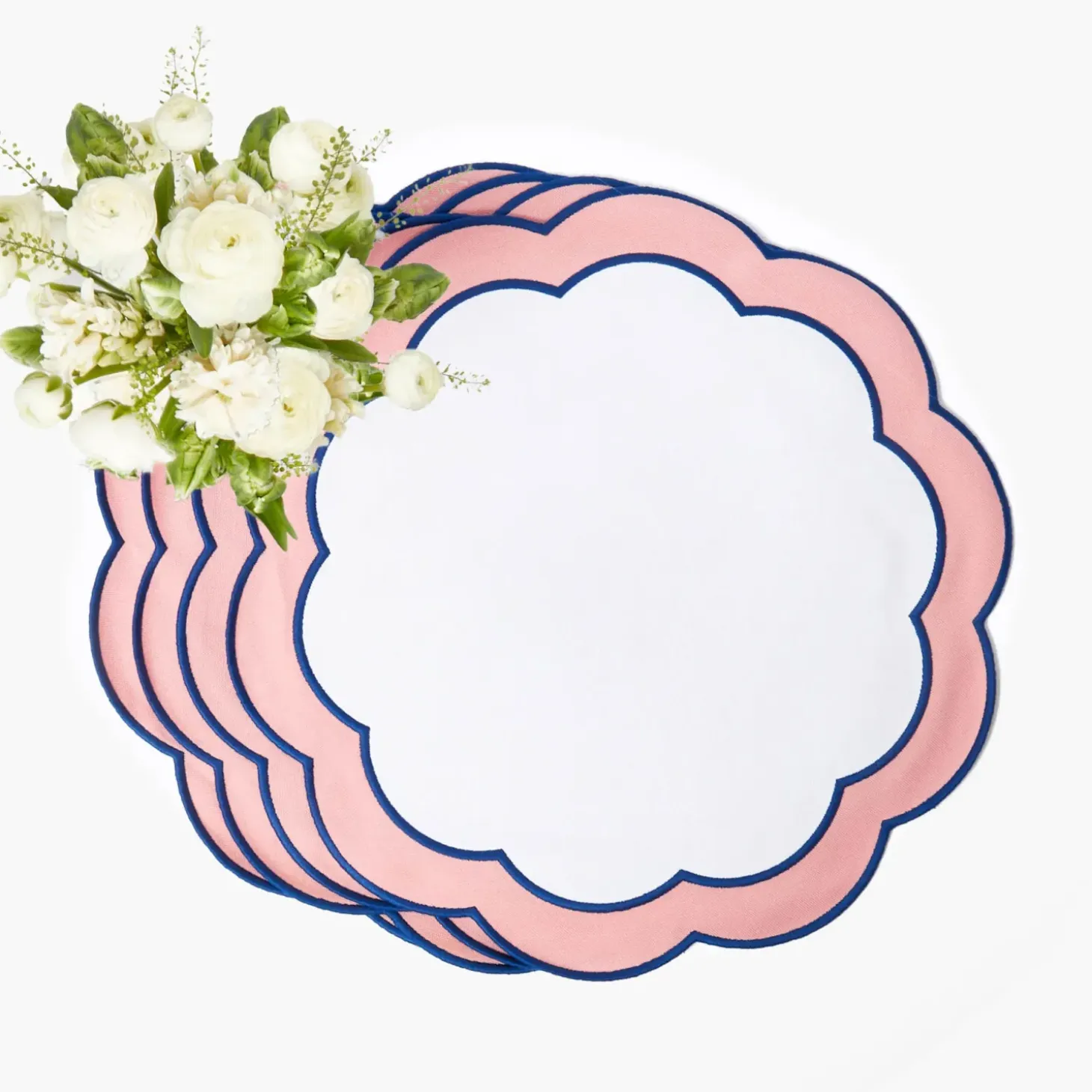 Sofia Pink Appliqué Placemats & Napkins (Set of 4)