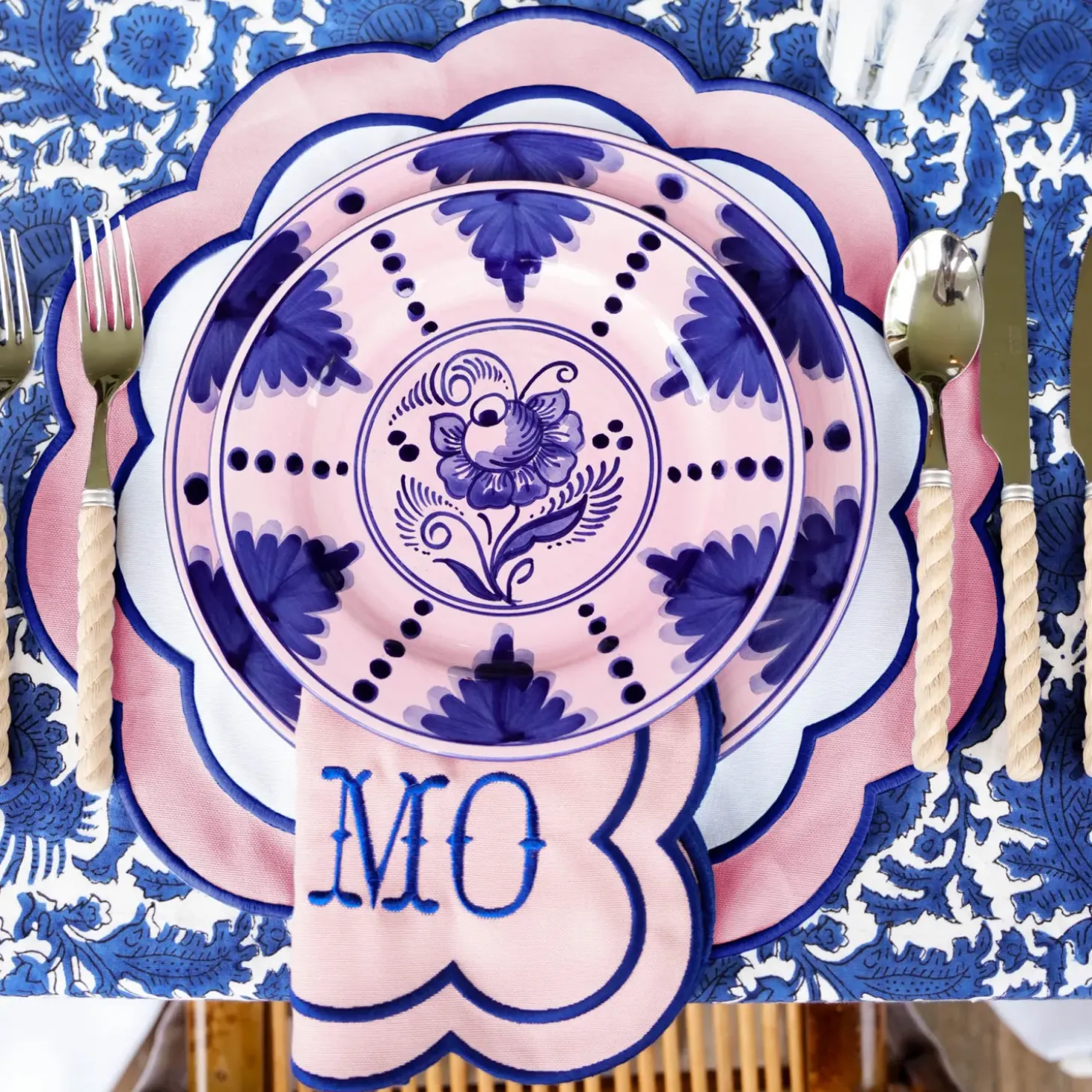 Sofia Pink Appliqué Placemats (Set of 4)